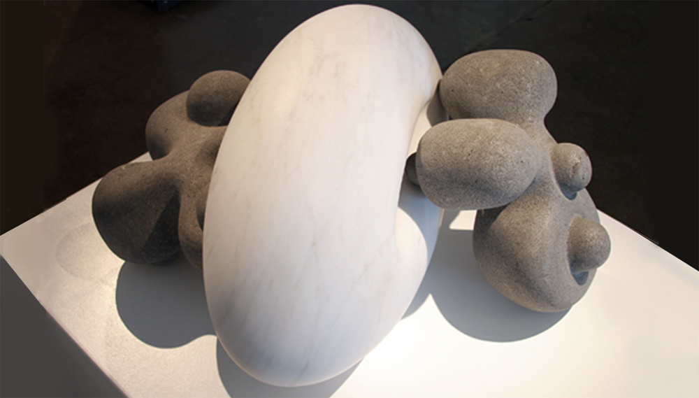 Sculpture  The Belly Dancers, 2007.  Yule marble/basalt.  36” x 28” x 24” 